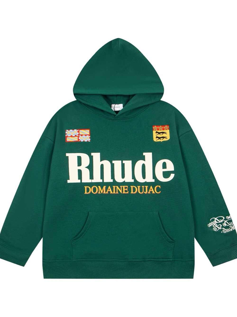 Rhude Green Domaine Dujac Logo Crewneck Hoodie